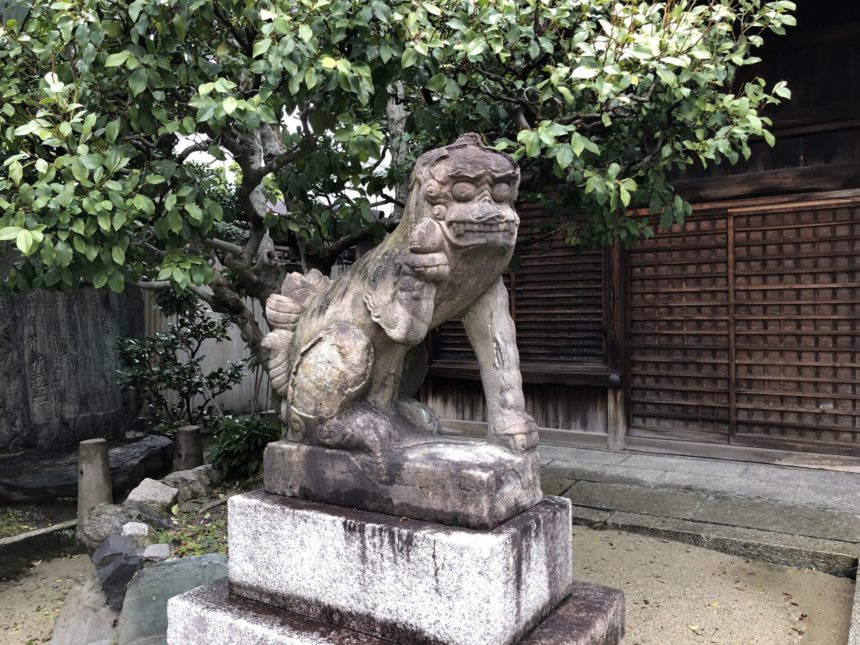 菅大臣神社の狛犬、阿吽の吽担当の狛犬