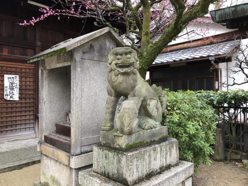 菅大臣神社の狛犬、阿吽の阿担当の狛犬